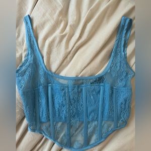 Pretty little thing blue corset top. Size 4.